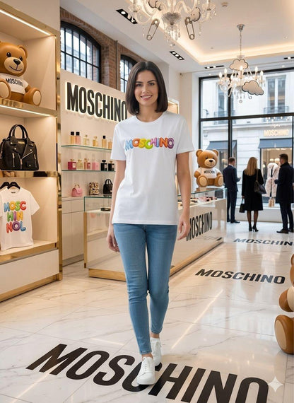 Premium Moschino white casual T-shirt for women
