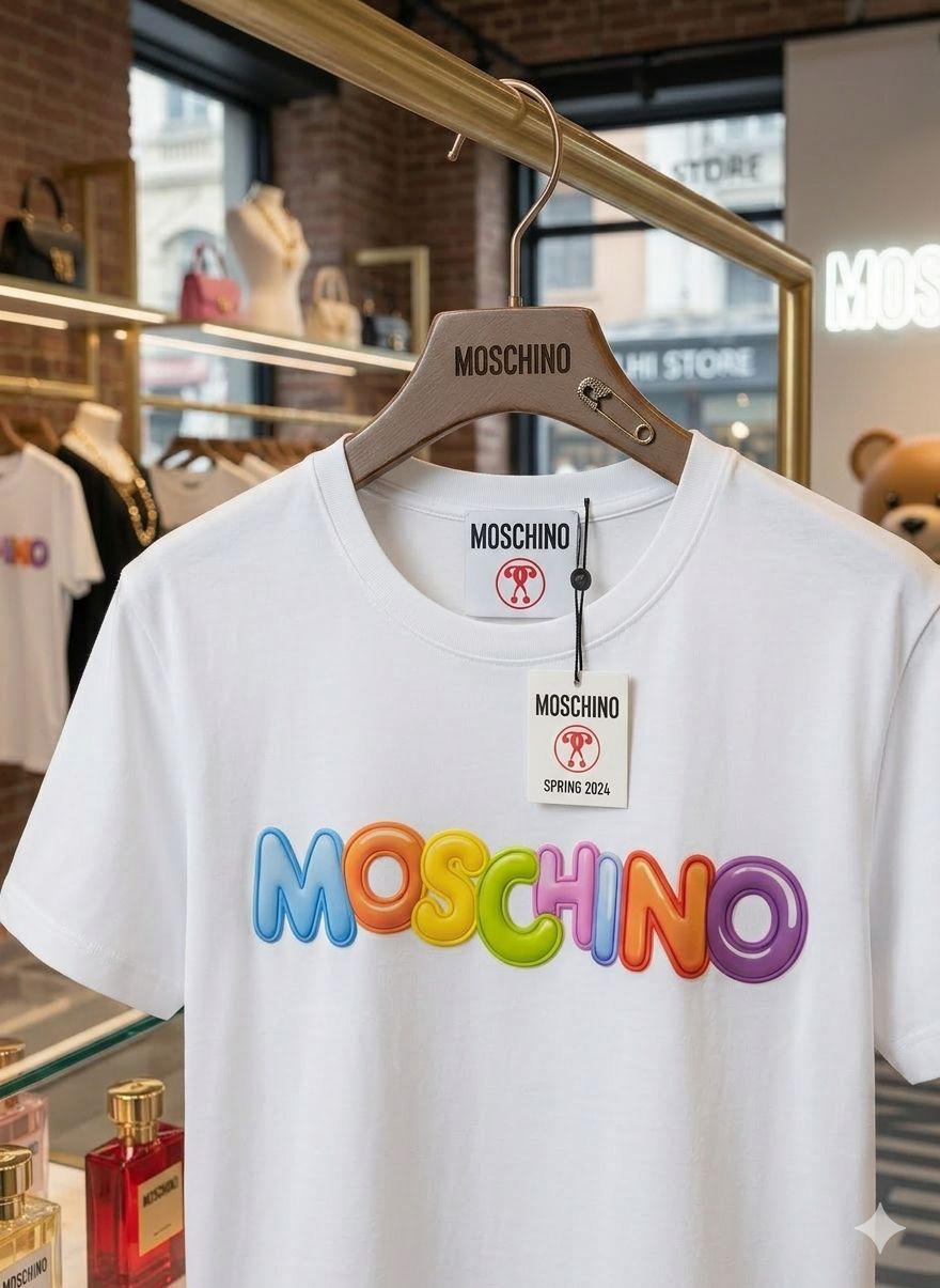 Women's Moschino white regular fit luxury T-shirt
