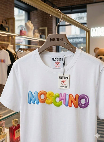 Women's Moschino white regular fit luxury T-shirt
