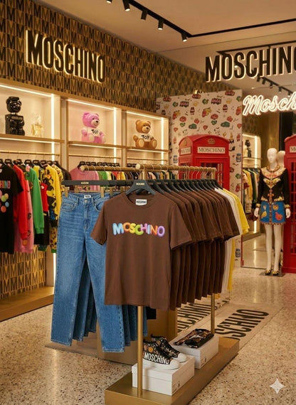 Moschino brown premium Italian cotton T-shirt for women

