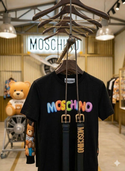 Moschino black premium Italian cotton T-shirt for women
