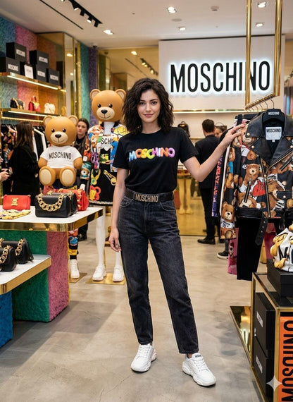Premium Moschino black casual T-shirt for women
