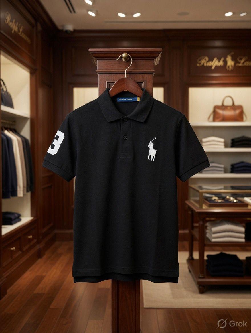 Ralph Lauren Kids Regular Fit Embroidered Polo in Black
