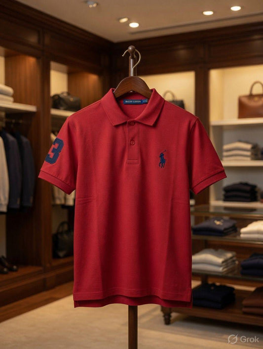 Ralph Lauren Kids Regular Fit Embroidered Polo in Red
