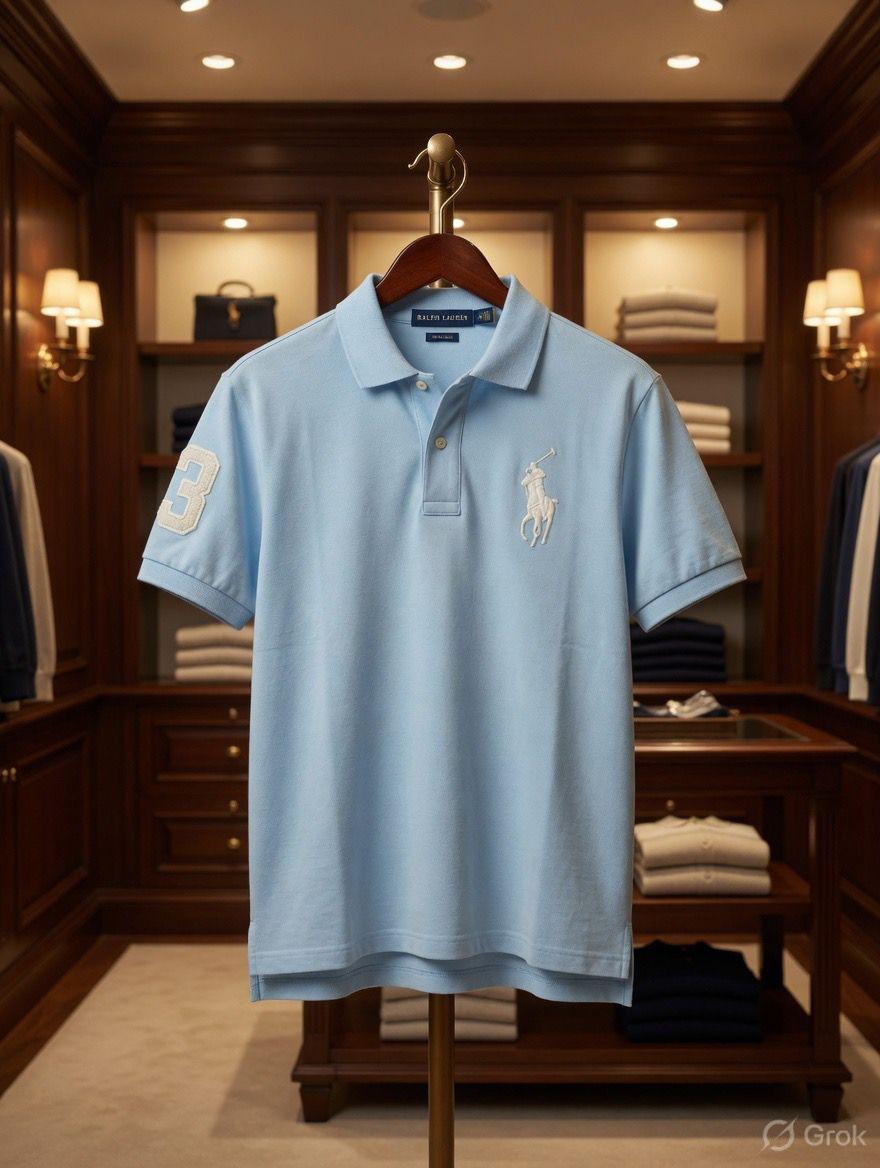 Ralph Lauren Kids Regular Fit Embroidered Polo in Sky Blue
