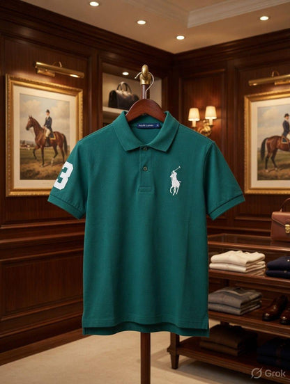 Ralph Lauren Kids Regular Fit Embroidered Polo in Teal Blue
