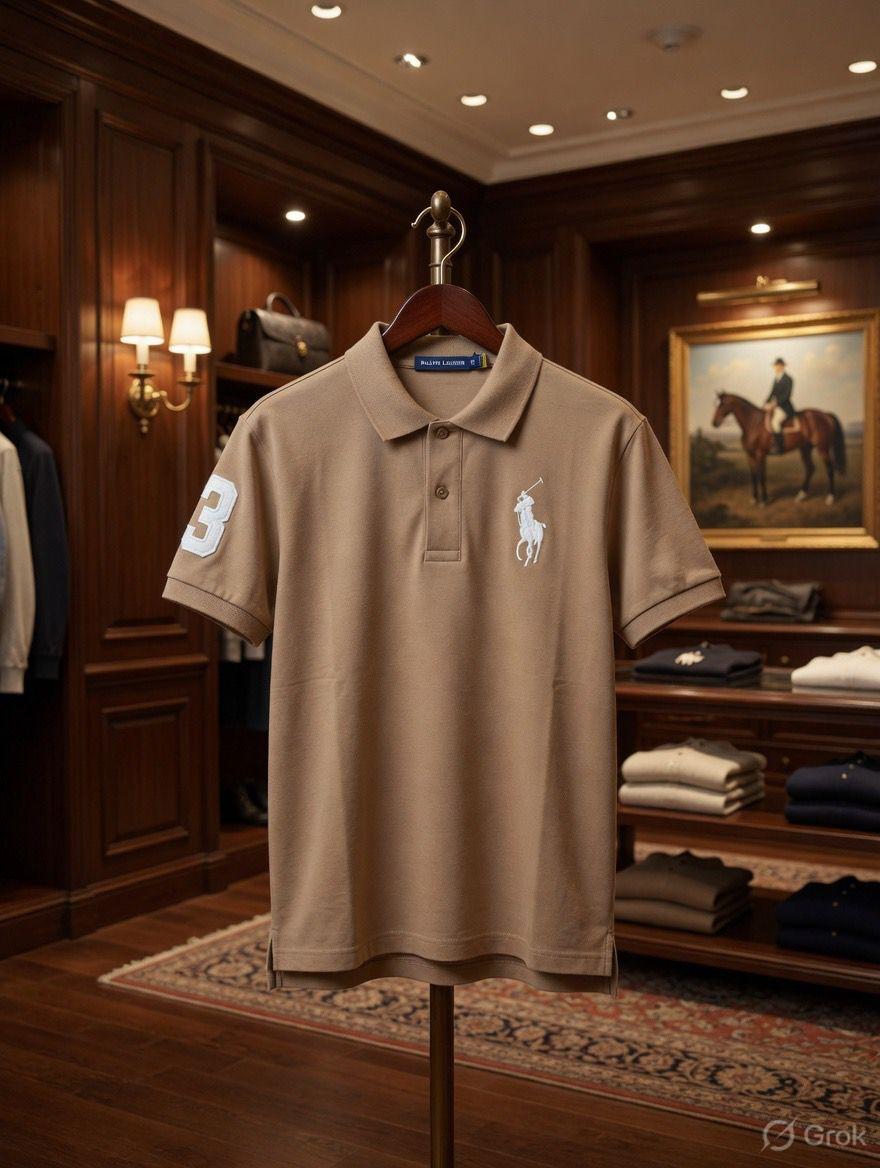Ralph Lauren Kids Regular Fit Embroidered Polo in Beige

