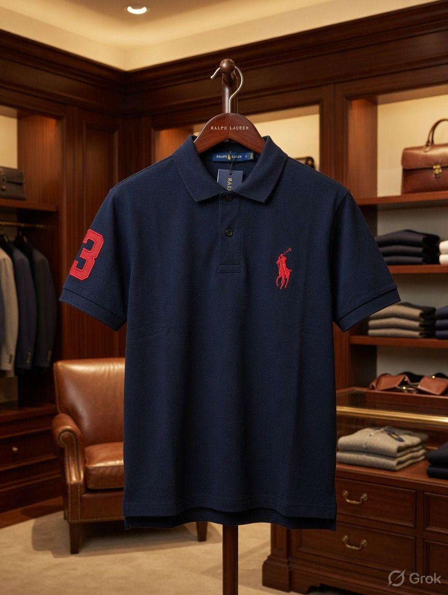 Ralph Lauren Kids Regular Fit Embroidered Polo in Navy
