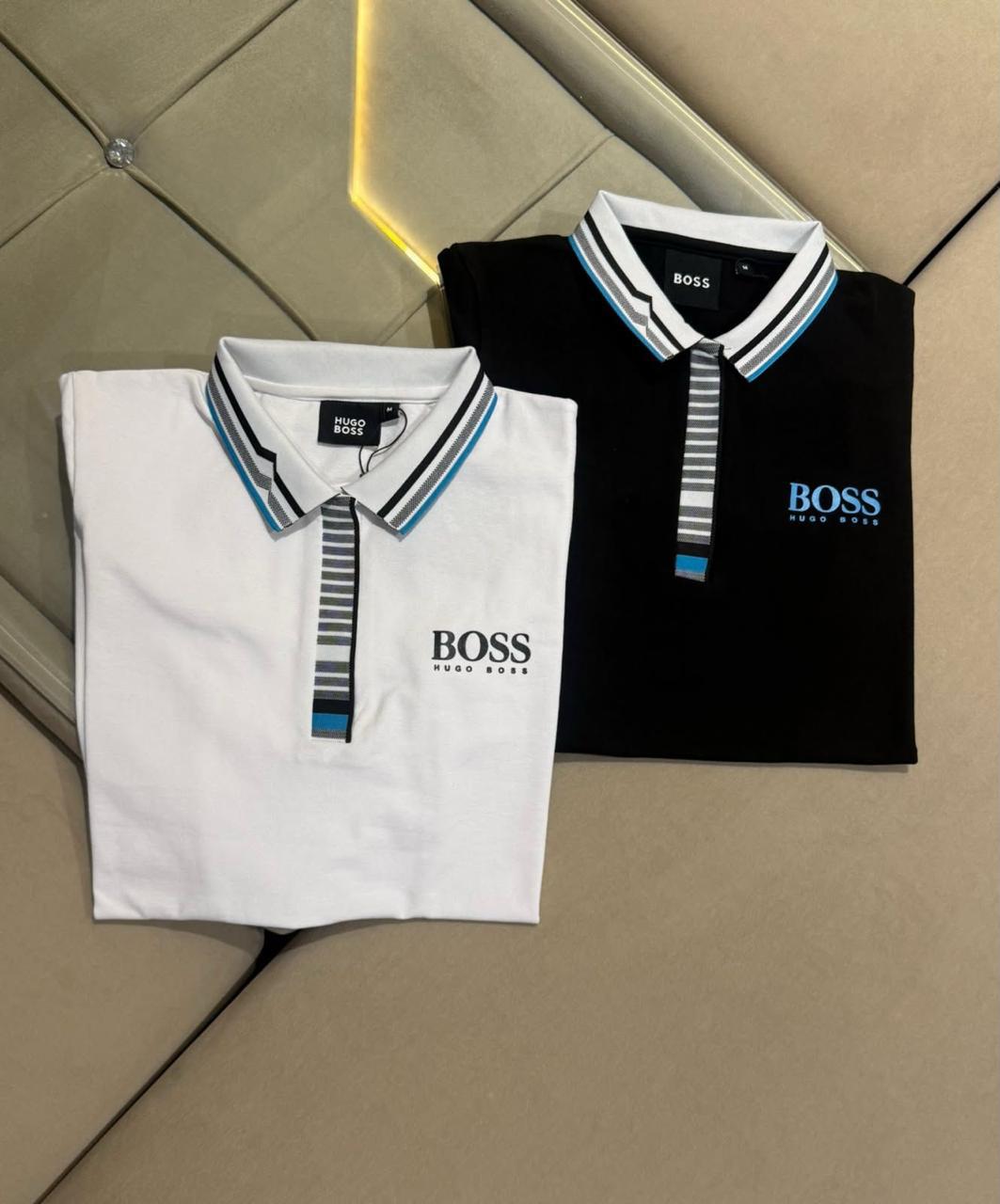 Hugo Boss premium women's polo T-shirts in black and white
