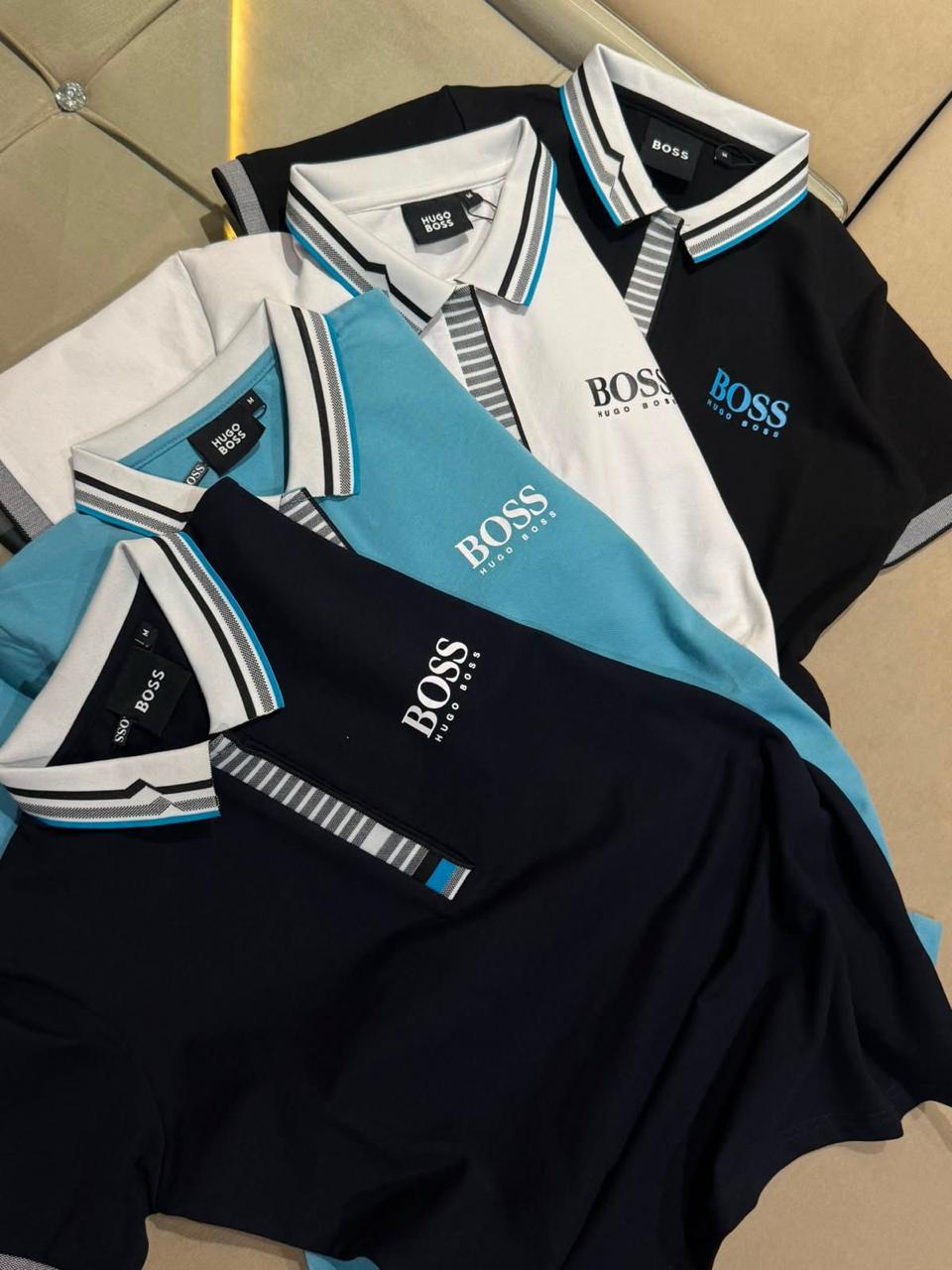 Hugo Boss ladies regular fit polo T-shirts in black, white, navy blue and sky blue
