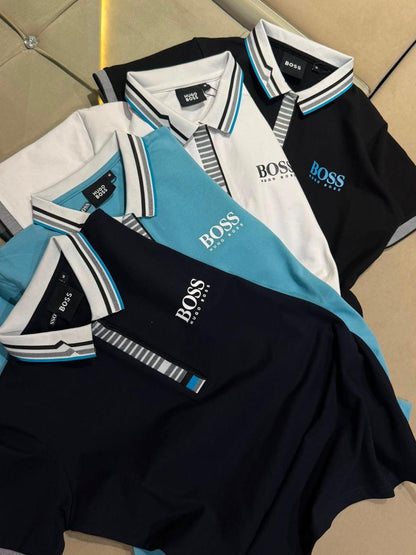 Hugo Boss ladies regular fit polo T-shirts in black, white, navy blue and sky blue
