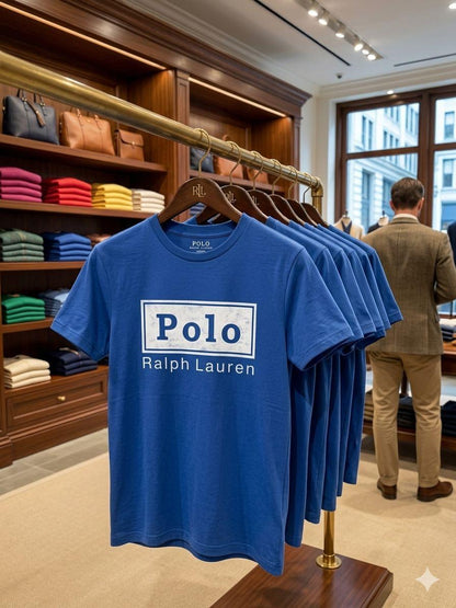 Ralph Lauren blue premium 260 GSM cotton T-shirt for women
