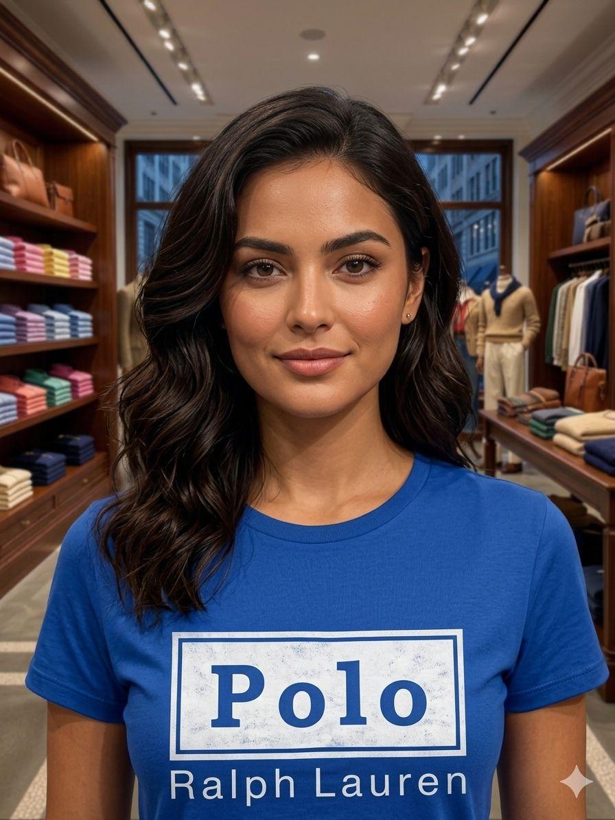 Ralph Lauren blue designer-inspired ladies casual tee
