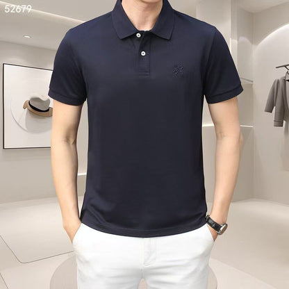 Loewe navy blue regular fit polo t-shirt with embroidered logo
