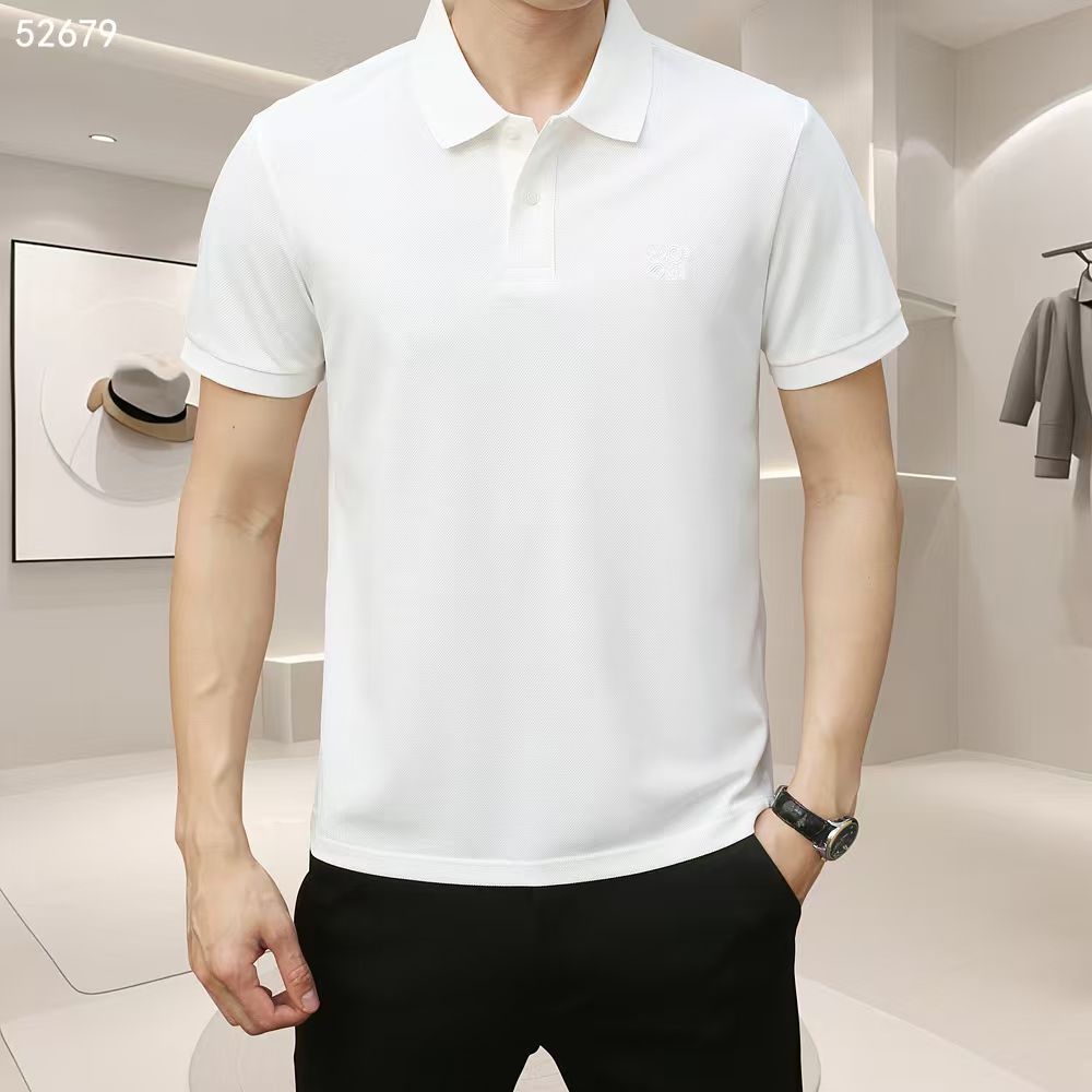 Loewe white regular fit polo t-shirt with embroidered logo
