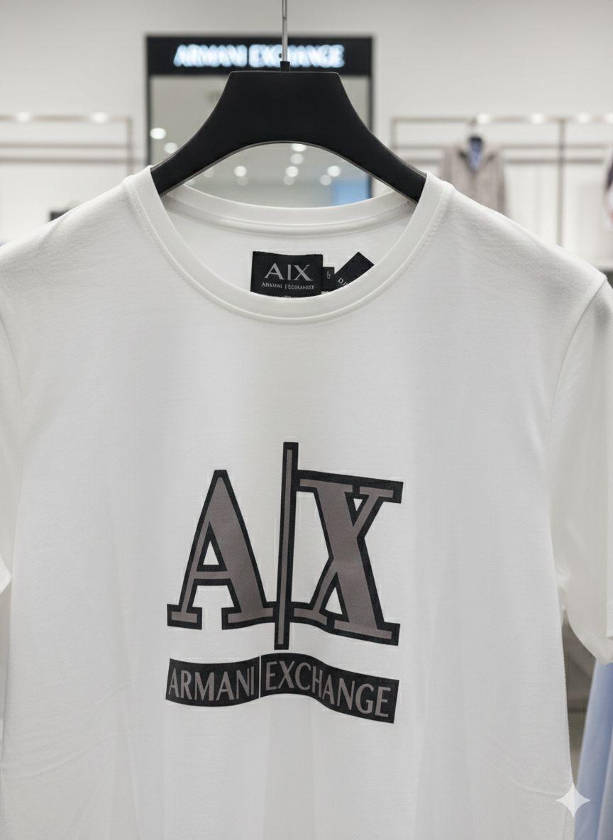 Women's Armani white regular fit designer T-shirt
