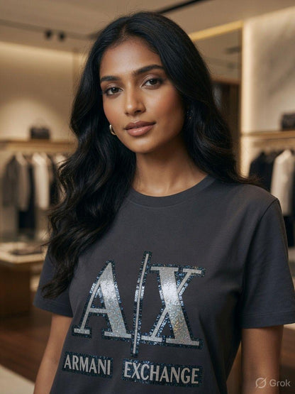 Armani grey stone work premium ladies T-shirt
