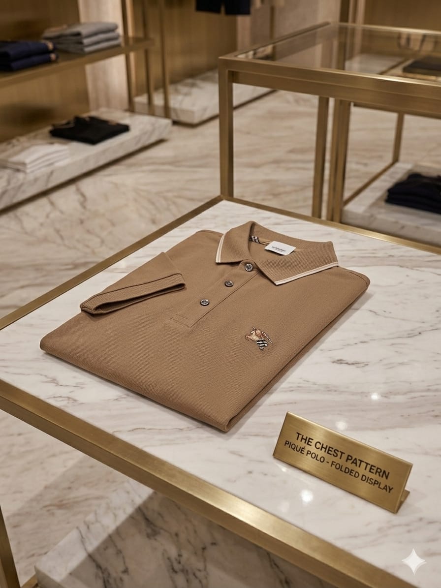 Burberry beige men's clothing premium polo shirt