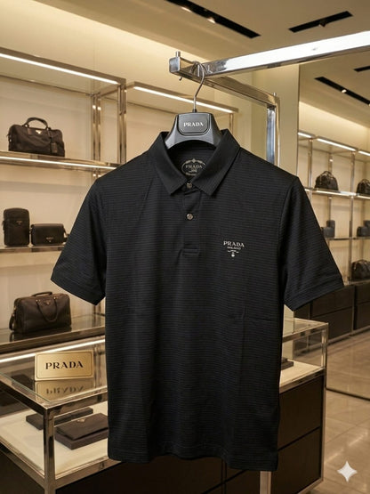 Prada black men's polo t shirt premium men's polo shirt