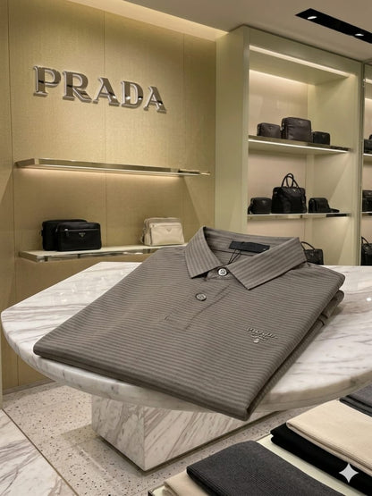 Prada beige men's clothing premium polo shirt