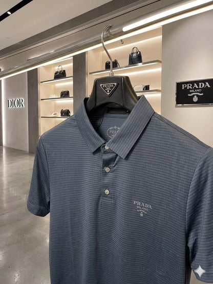 Prada grey men's clothing premium polo shirt