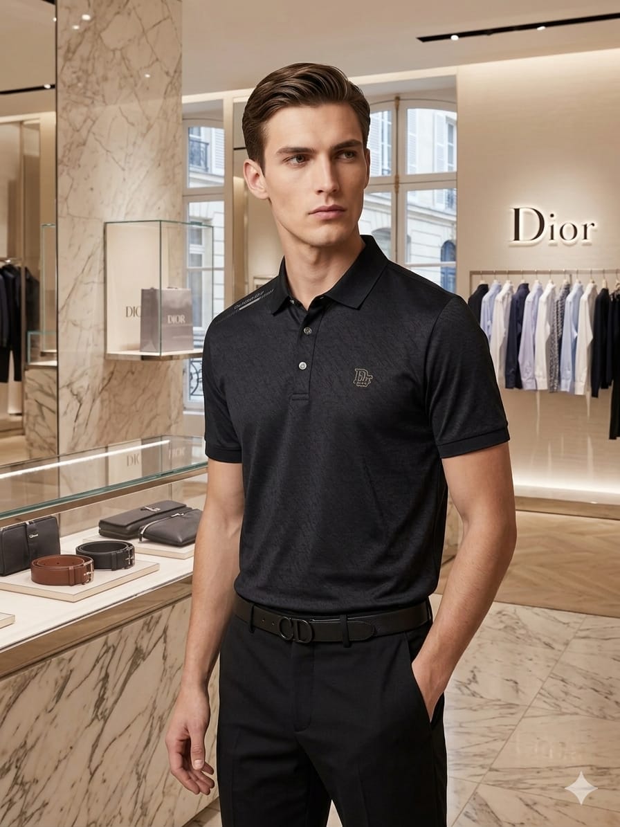 Dior black men's clothing premium polo shirt
