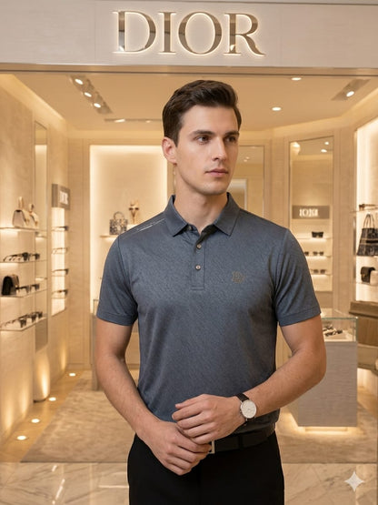 Dior grey men's clothing premium polo shirt

