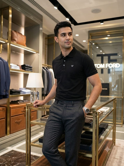Tom Ford black men's clothing premium polo shirt