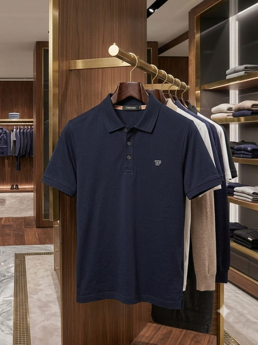 Tom Ford navy blue men's polo t shirt premium men's polo shirt