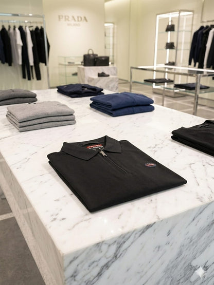 Prada black men's clothing premium polo t shirt