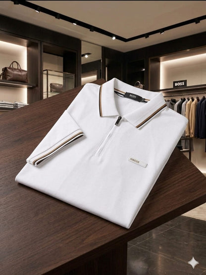 BOSS white men's clothing premium polo shirt
