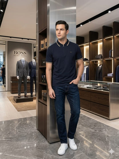 BOSS navy men's clothing premium polo shirt