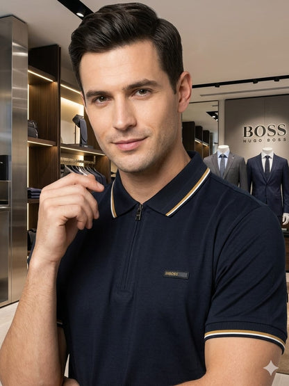 Navy BOSS men's wear regular fit polo t shirt