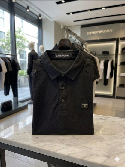 Premium black men's polo t shirt with original accessories