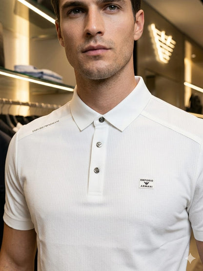 White Armani men's wear regular fit polo t shirt