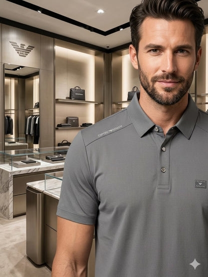Grey Armani men's wear regular fit polo t shirt