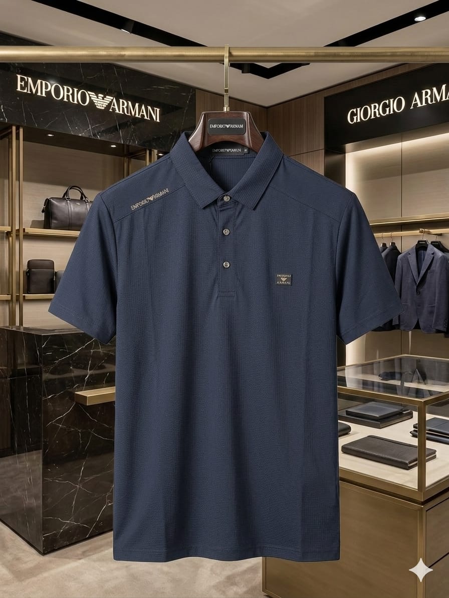 Armani navy blue men's clothing premium polo shirt