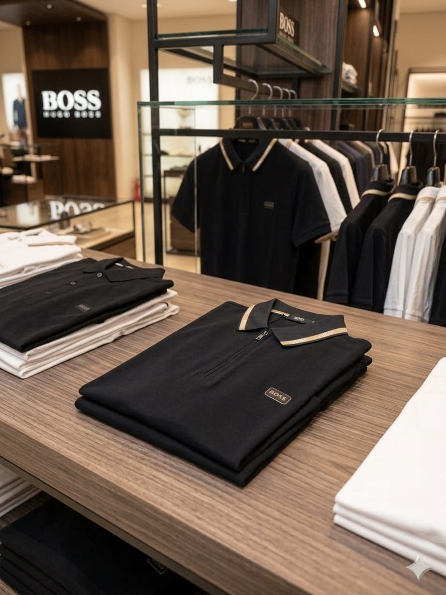 Premium black men's polo t shirt