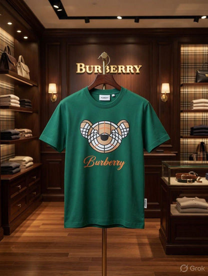 Burberry Kids Crew Neck DTF Print Tee in Teal Blue
