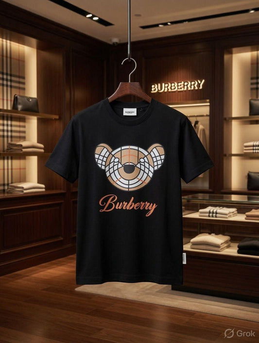 Burberry Kids Crew Neck DTF Print Tee in Black
