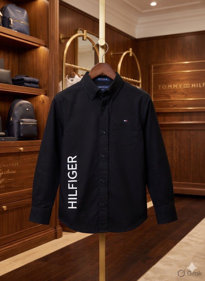 Tommy Hilfiger Kids Premium Cotton Shirt in Black
