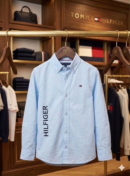 Tommy Hilfiger Kids Premium Cotton Shirt in Sky Blue
