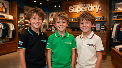 Superdry Kids Cotton Mercerised Polos – All 3 Colour Variants

