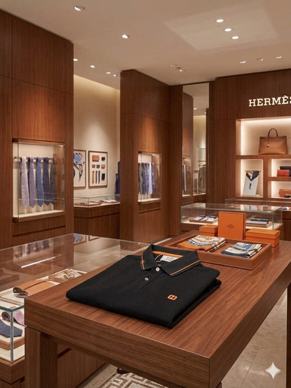 HERMES 2026 premium black polo tee fashion wear