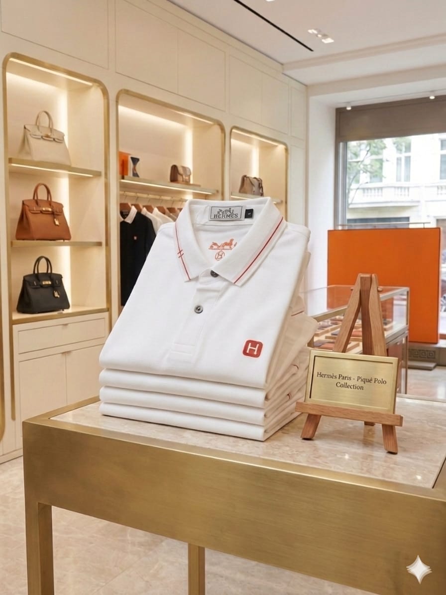 HERMES 2026 premium white polo tee fashion wear
