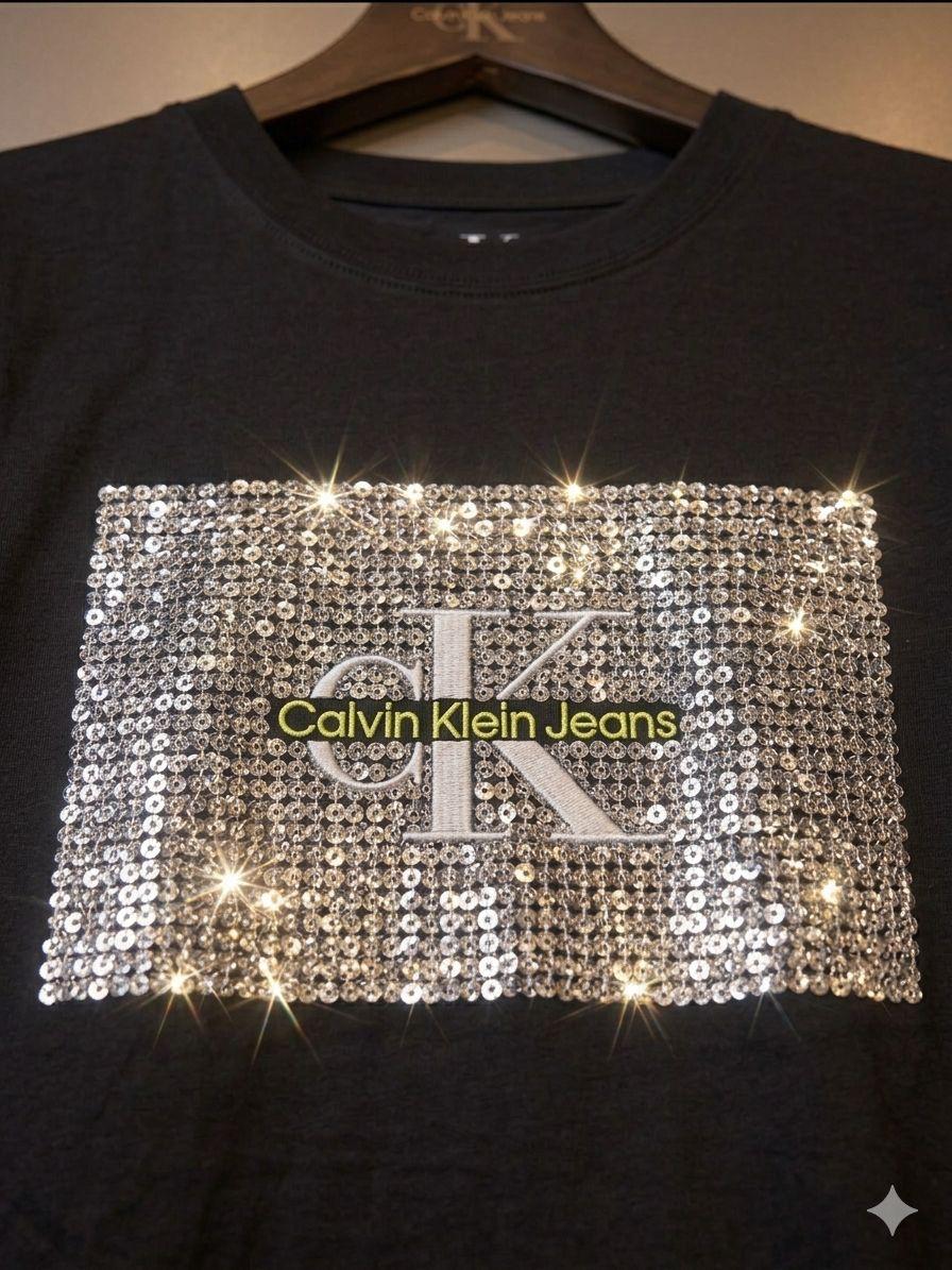 Calvin Klein black designer-inspired ladies cotton tee
