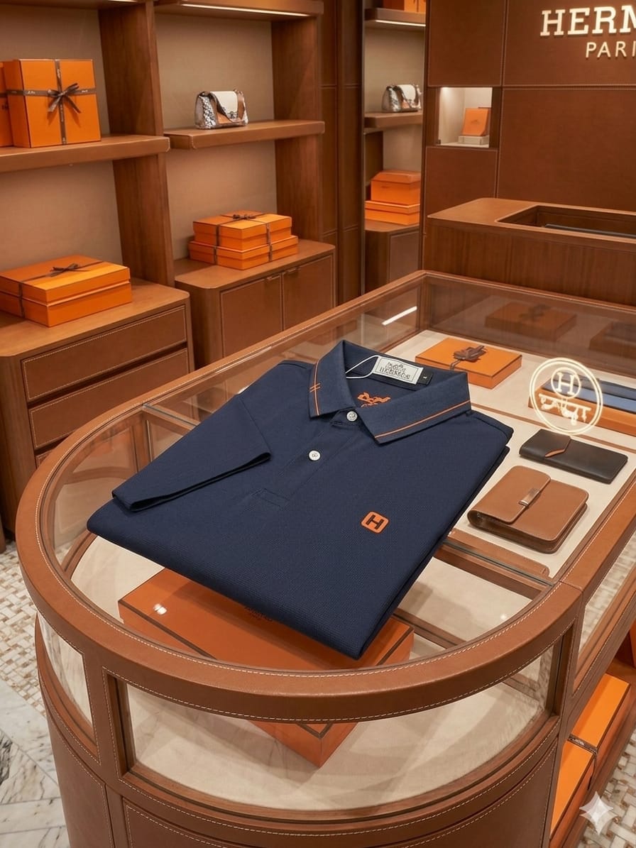 HERMES 2026 premium navy polo tee fashion wear