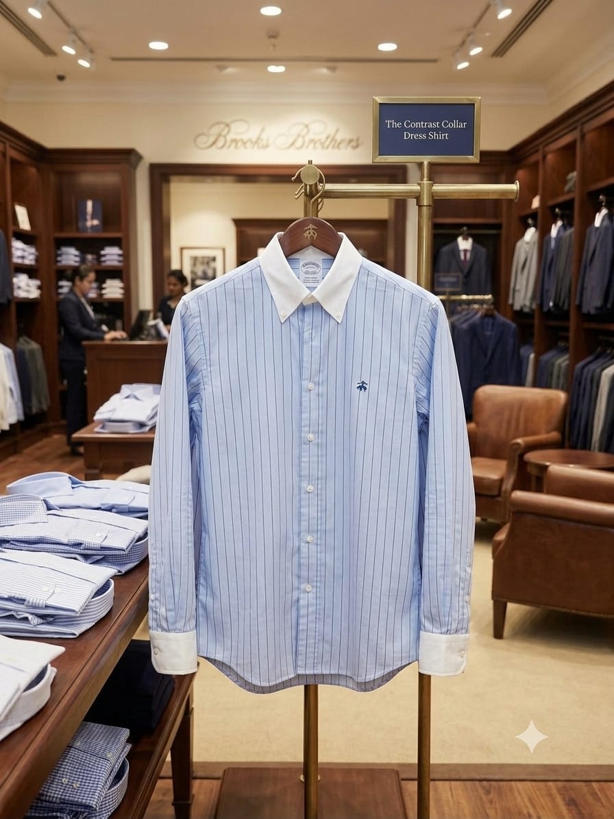 Brooks Brothers men's sky blue 2-ply Oxford cotton regular fit shirt
