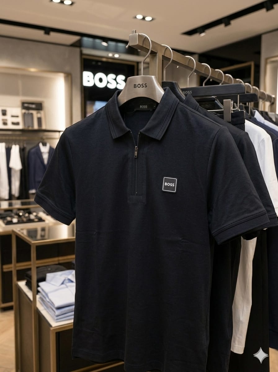 BOSS 2026 black polo tee regular fit product view