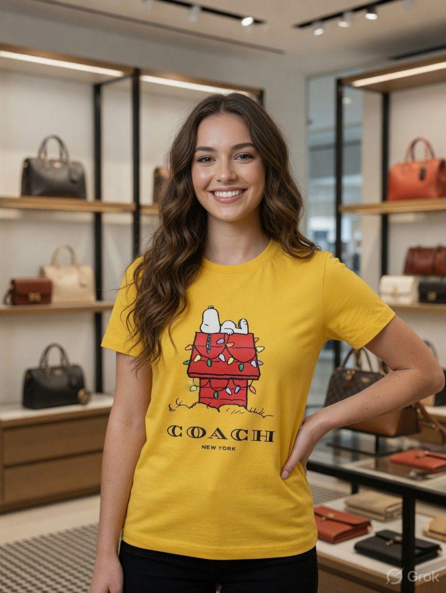 Premium Coach yellow T-shirt for women

